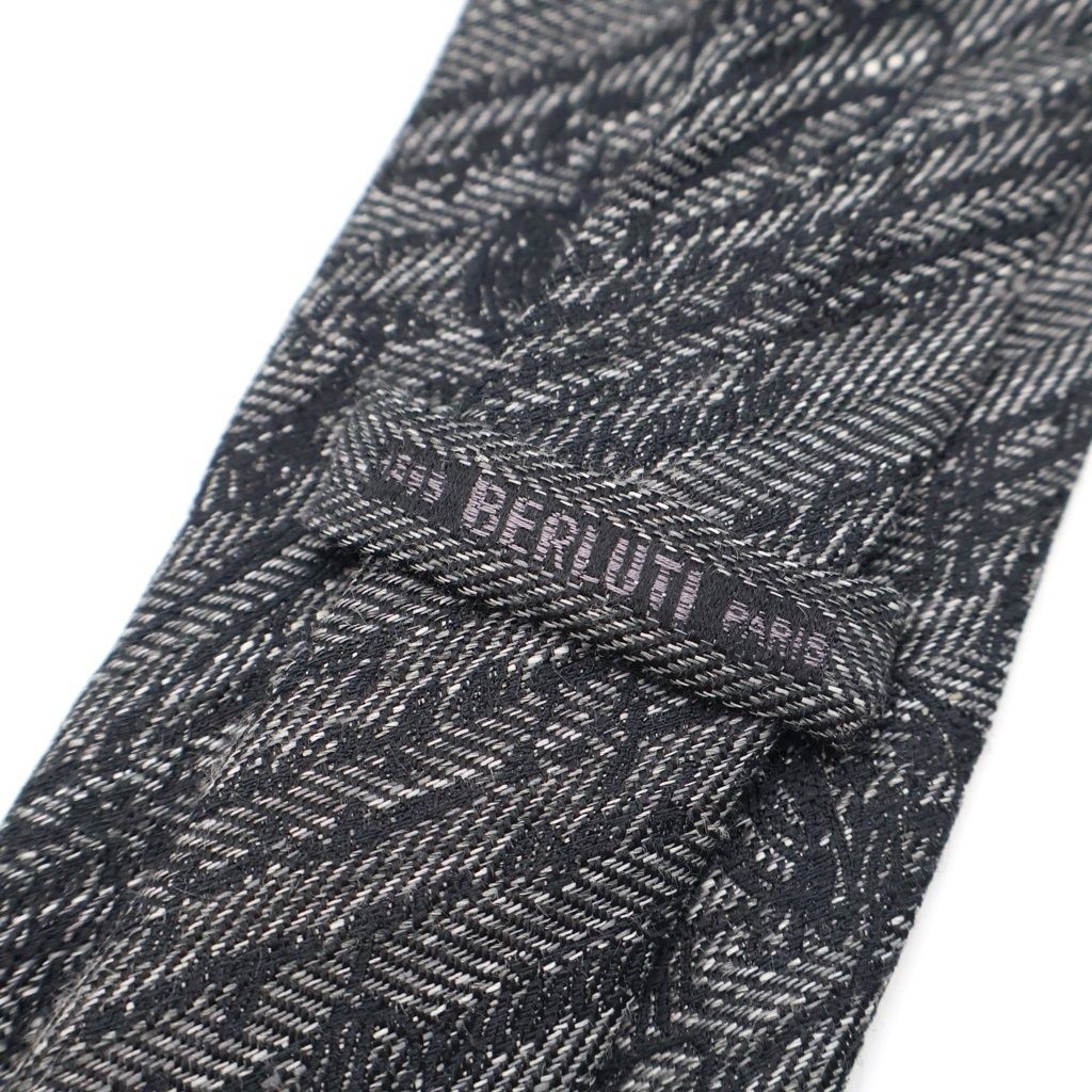 Berluti (ベルルッティ) カリグラフィ ネクタイ ブラック ウールシルク