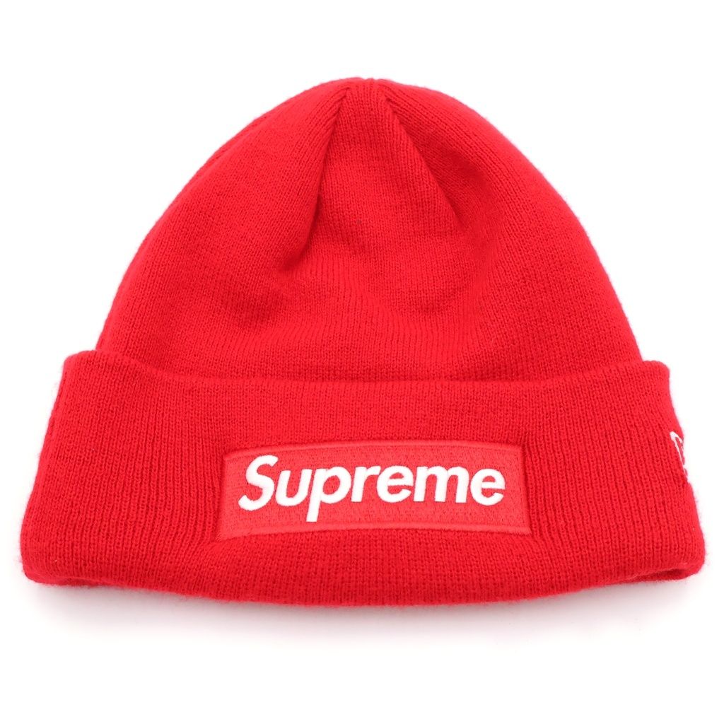 SUPREME (シュプリーム) 23AW ×New Era Box Logo Beanie ニューエラ ボックスロゴ アクリルニットビーニー ニット帽 帽子 レッド