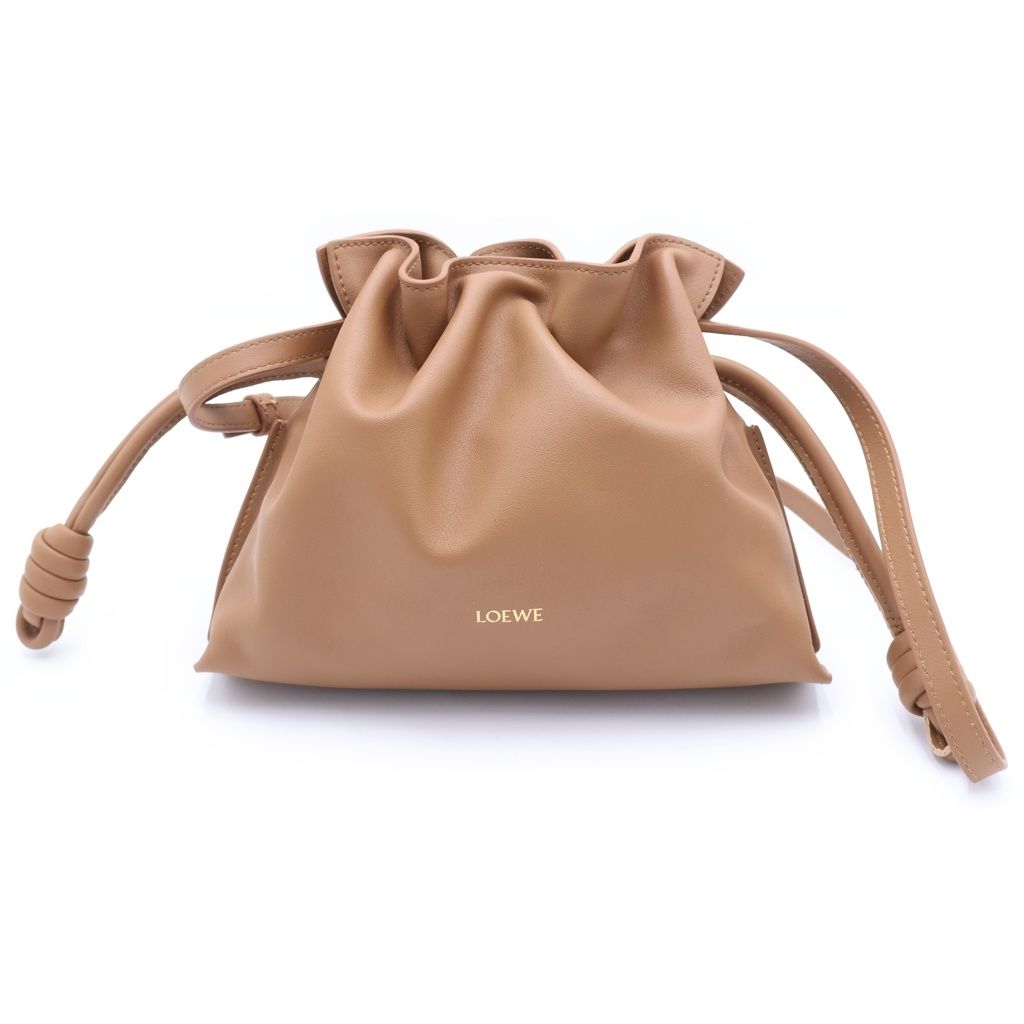 LOEWE (ロエベ) フラメンコ ミニ レザー 2WAYショルダー ハンドバッグ ブラウン