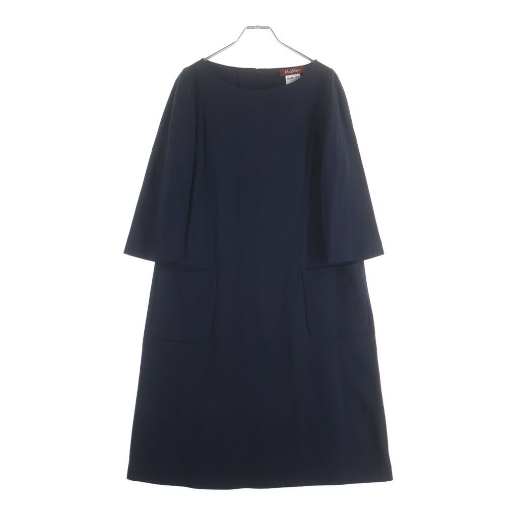 Max Mara (マックスマーラ) バックジップロングワンピース ネイビー #M