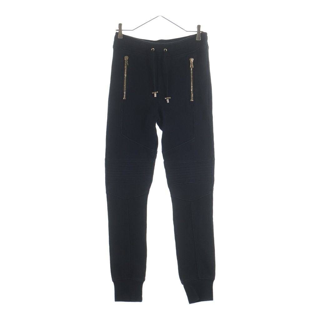 BALMAIN (バルマン) スウェットバイカーロングパンツ ジョガーパンツ ブラック W7H508 1 J928