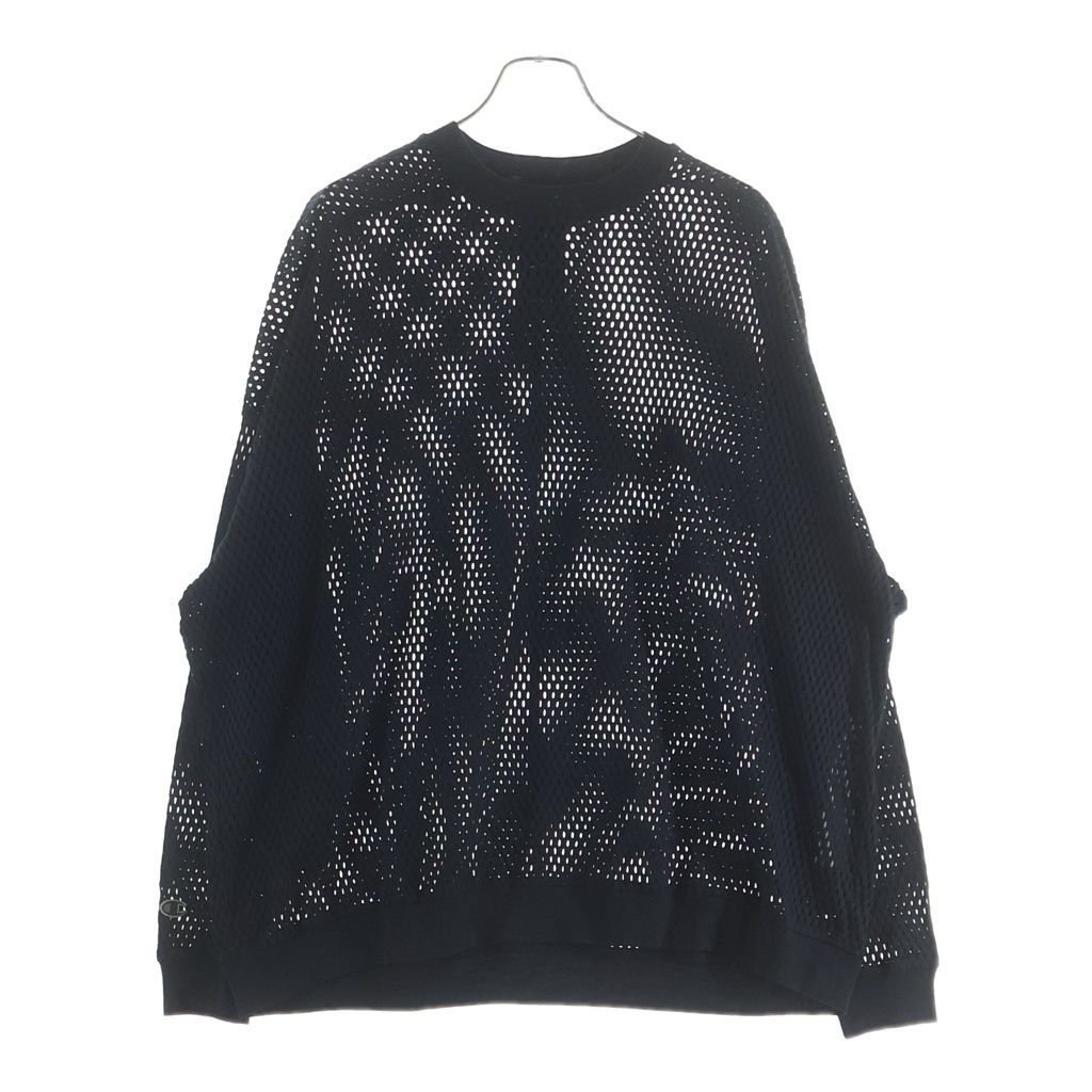 Rick Owens (リックオウエンス) ×Champion JUMBO SWEA メッシュロングスリーブカットソー ロングスリーブTシャツ ブラック CM01E1670-CHONET 36,394円