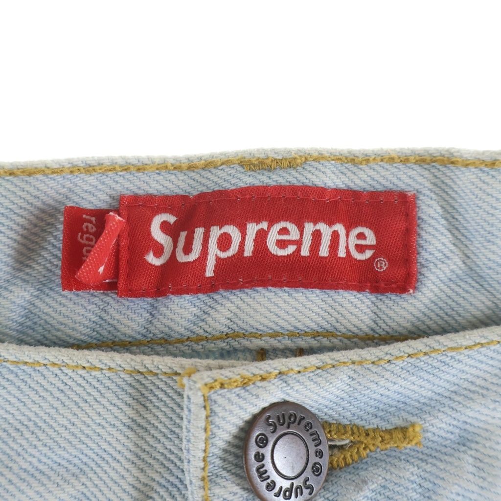 SUPREME シュプリーム 26SS バックポケット スターロゴ刺繍デニムパンツ ストレートパンツ ライトブルー SUPREME (シュプリーム) 26SS バックポケット スターロゴ刺繍デニム
