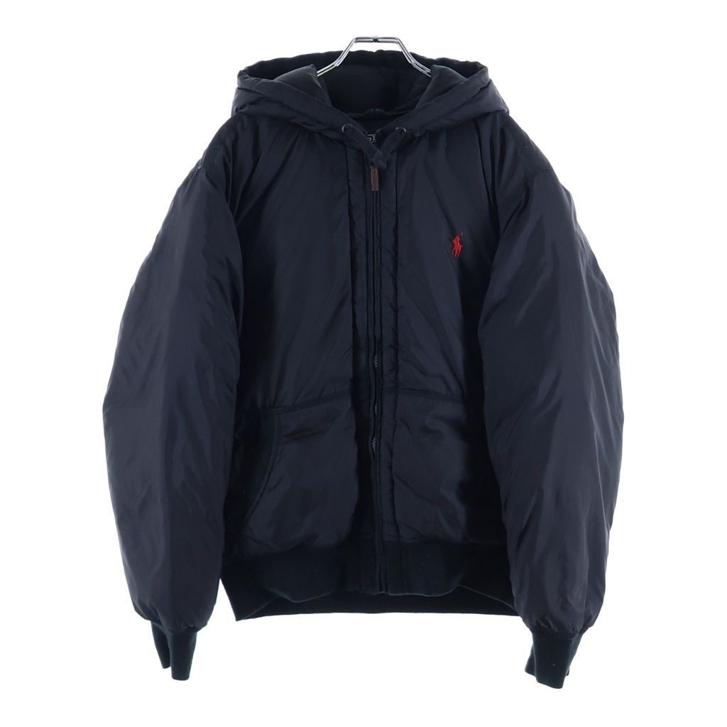 POLO RALPH LAUREN (ポロラルフローレン) フードダウンジャケット #XL ブラック ナイロン MNBLOTWM5E00009