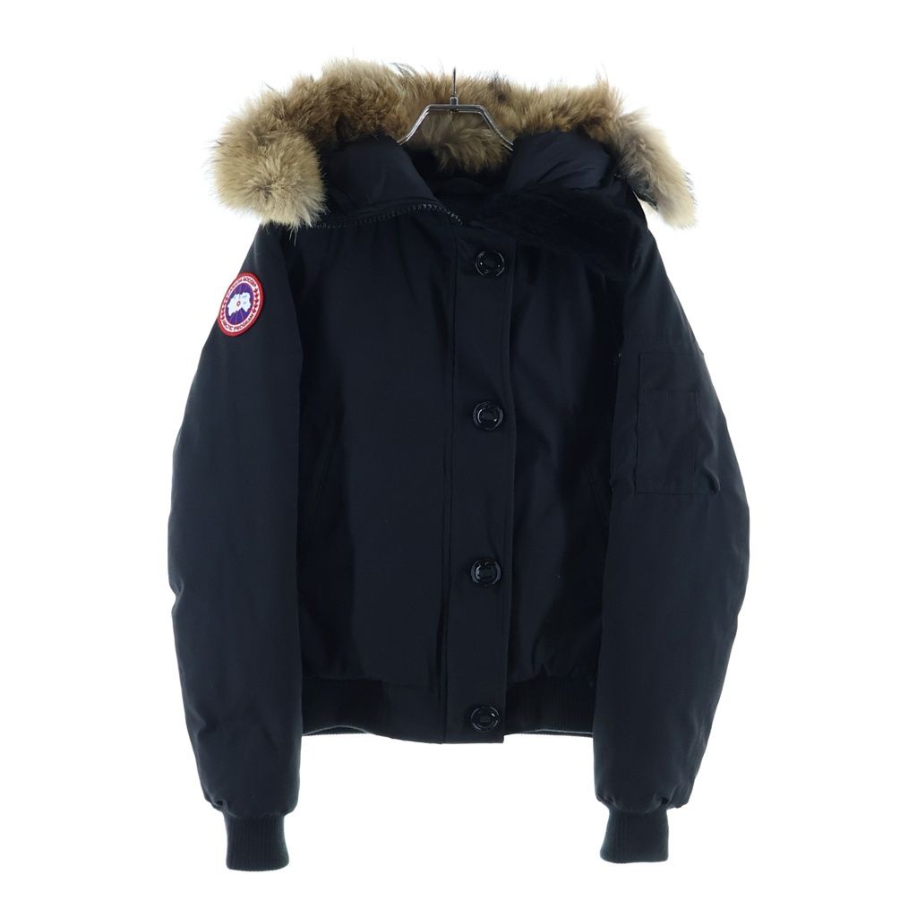 CANADA GOOSE (カナダグース) LABRADOR DOWN JACKET ラブラドール ワッペンロゴ ファーフーデッド ダウンジャケット レディース ブラック 7967JL