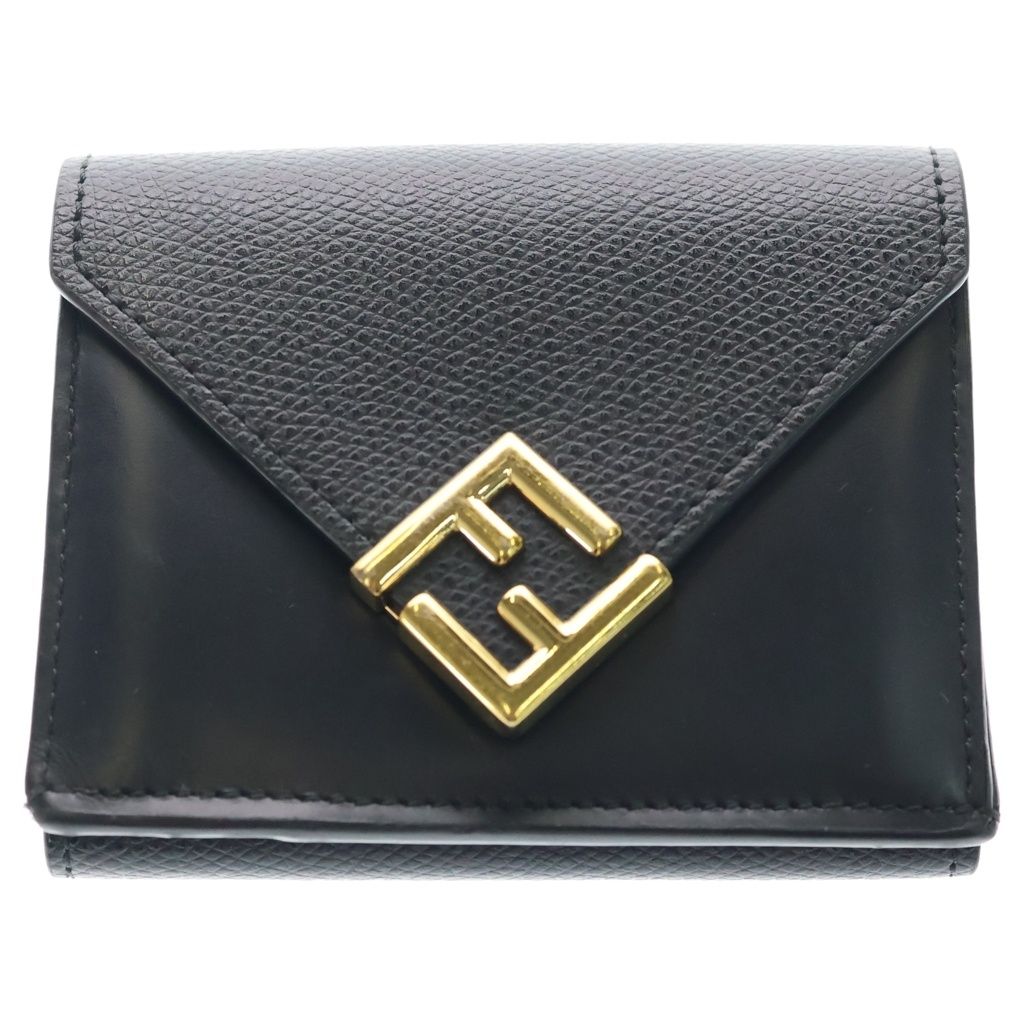 FENDI (フェンディ) FF DIAMONDS MINI TRIFOLD FFダイヤモンド ミニ コンパクトウォレット 三つ折り財布 ブラック 8M0480 ALV4 29,618円