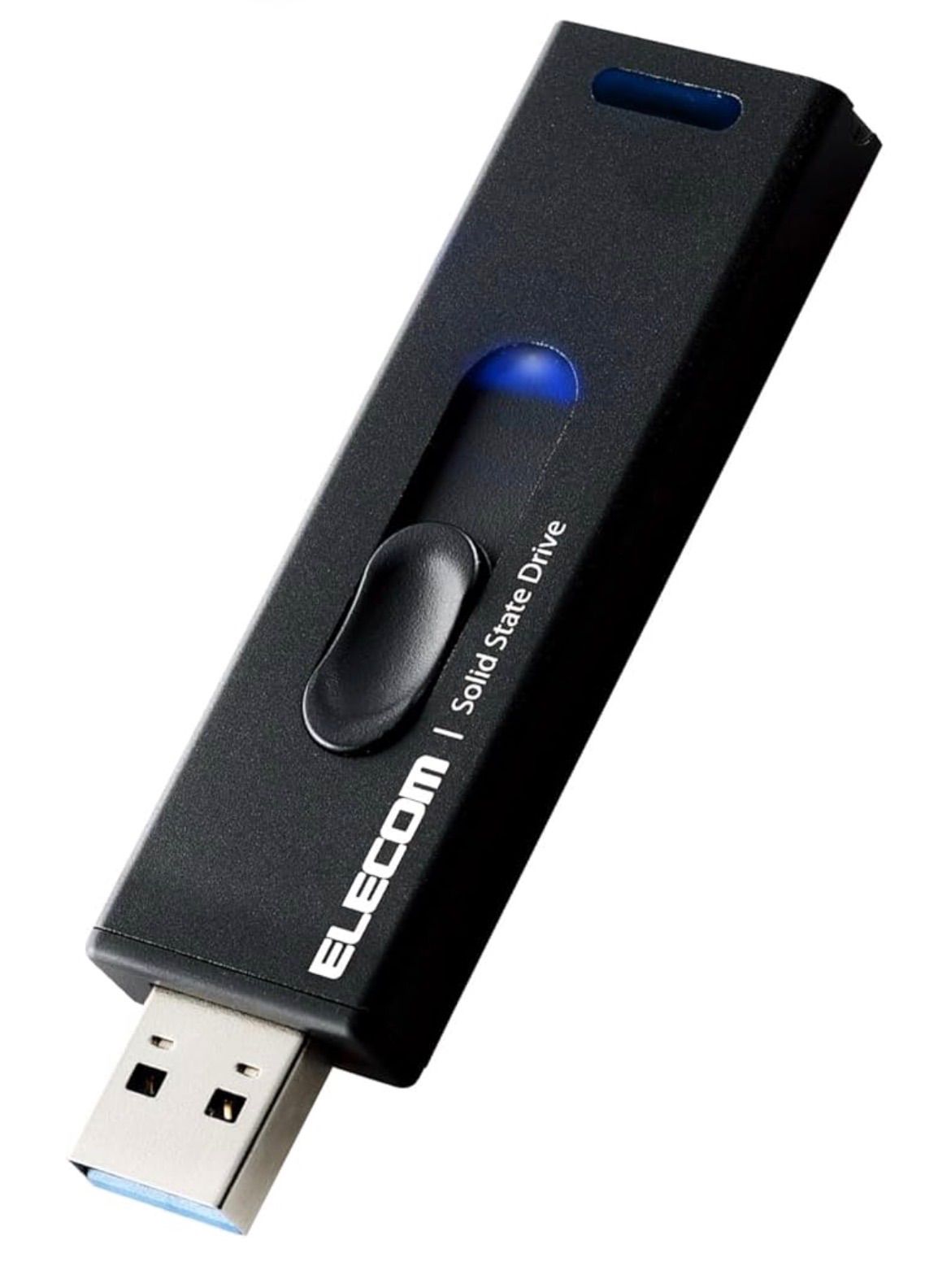 エレコム SSD 外付け 2TB USB3.2 (Gen2) 500MB/秒 アルミ筐体 スライド式 キャップレス ブラック ESD-EMA2000GBK