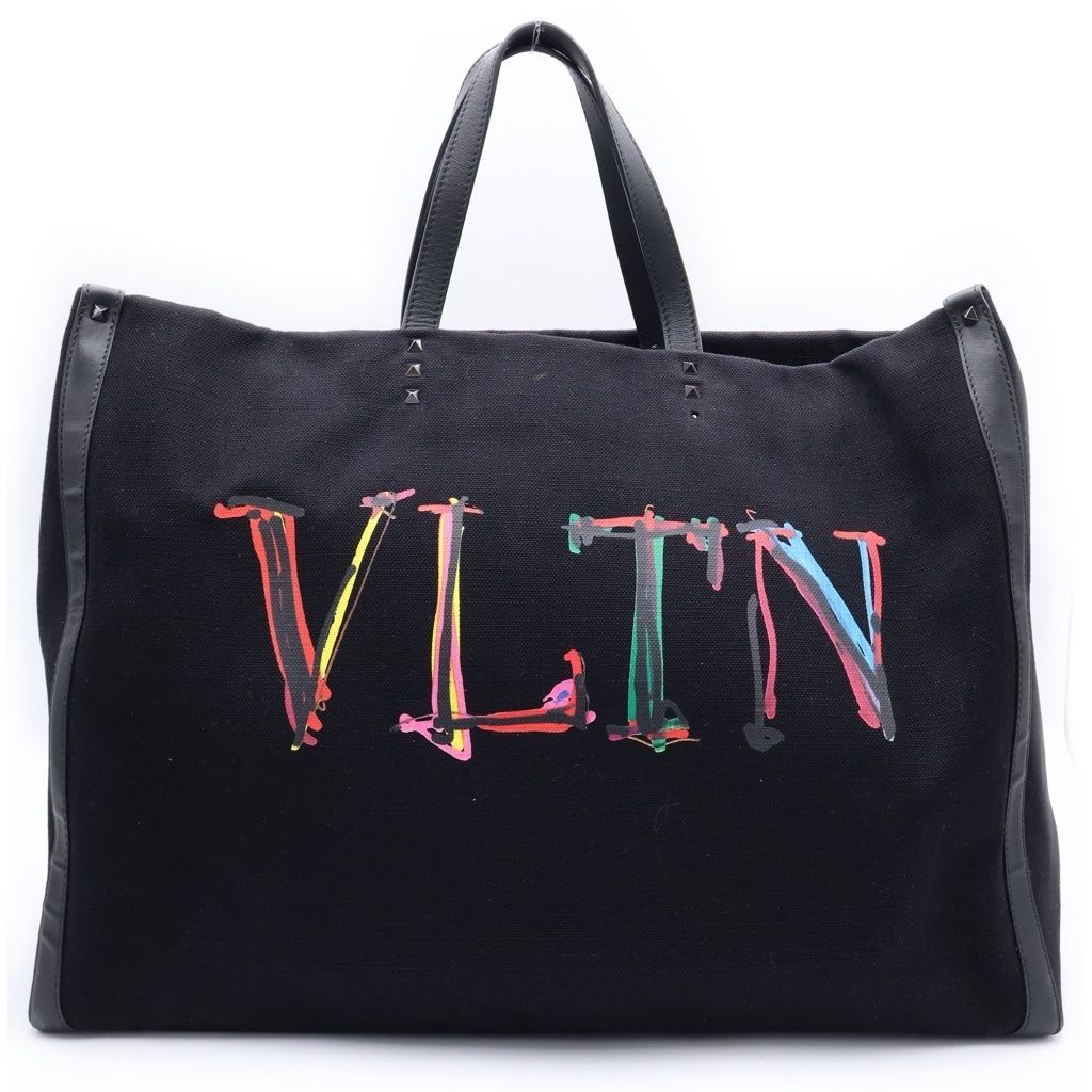 VALENTINO (ヴァレンティノ) ロゴ ロックスタッズ キャンバス トート