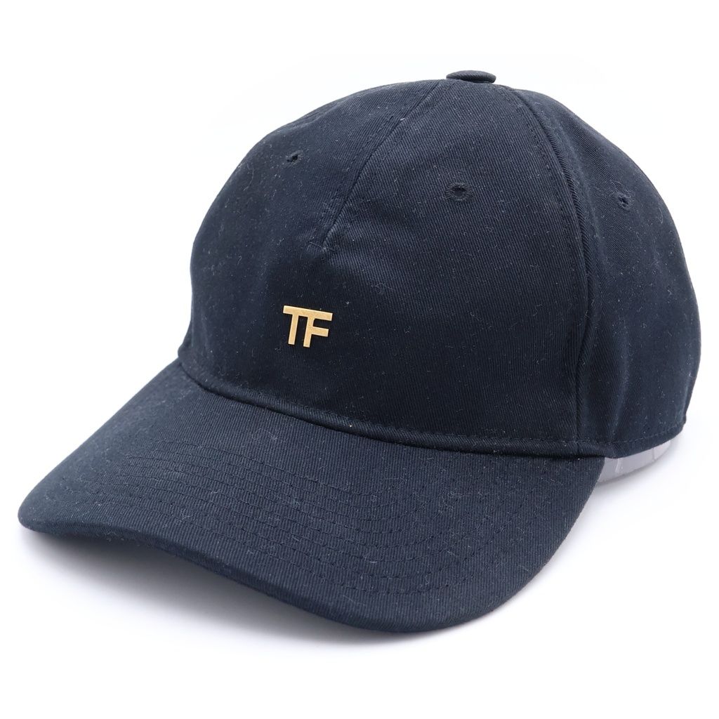 TOM FORD (トムフォード) TFロゴ コットン ベースボールキャップ 帽子 WH002T TCN008 ブラック