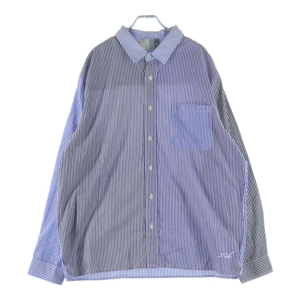 KITH (キス) コットン ストライプ 長袖シャツ ブルー23-050-060-0008-1-0 9,317円