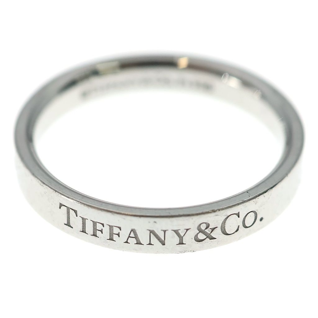 TIFFANY & Co. (ティファニー) pt950 バンドリング ロゴ刻印 指輪
