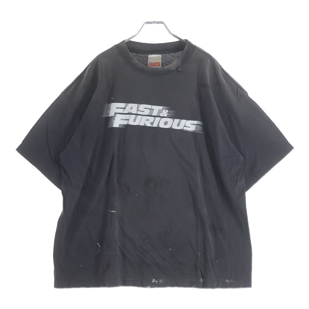 SAINT MICHAEL (セントマイケル) 26SS×ワイルドスピード FAST & FURIOUS FF SS T-SHIRT SM-MK8-0000-C06 フロントロゴプリント クルーネック半袖Tシャツカットソー グレー