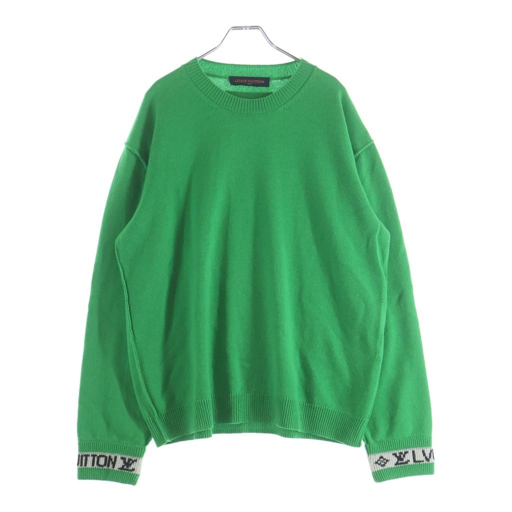 LOUIS VUITTON (ルイヴィトン) 23AW インサイドアウト アームロゴ カシミヤニットセーター グリーン #L RM231Q GK1 HON44W