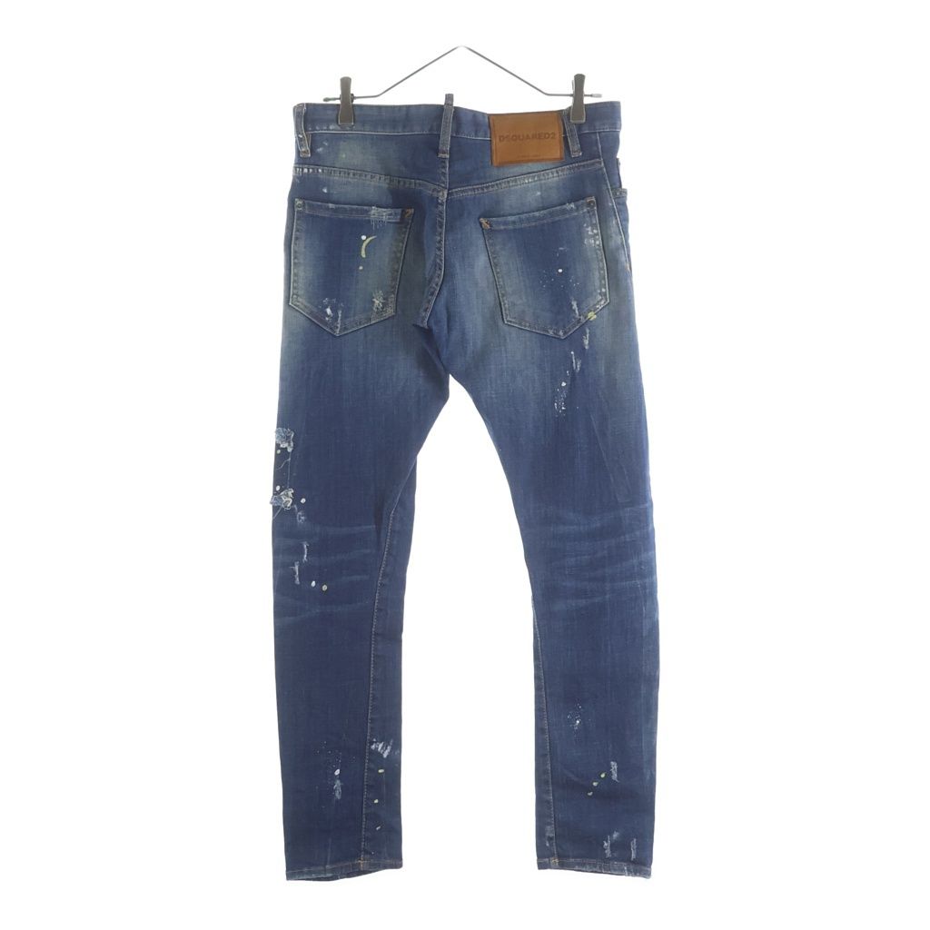 DSQUARED2 ディースクエアード 17SS SEXY TWIST JEAN セクシーツイストジーン ダメージデニムパンツ レザーロゴ 46 S74LB0082 DSQUARED2 (ディースクエアード) 17SS SEXY TWIST JEAN セクシー