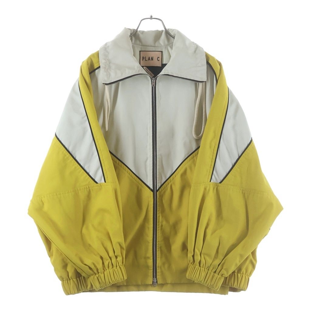 PLAN C (プランシー) Bonded Cady Blouson カラーブロック 裏地キルティング ジップアップジャケット イエロー JKCAA07GFO TPA23