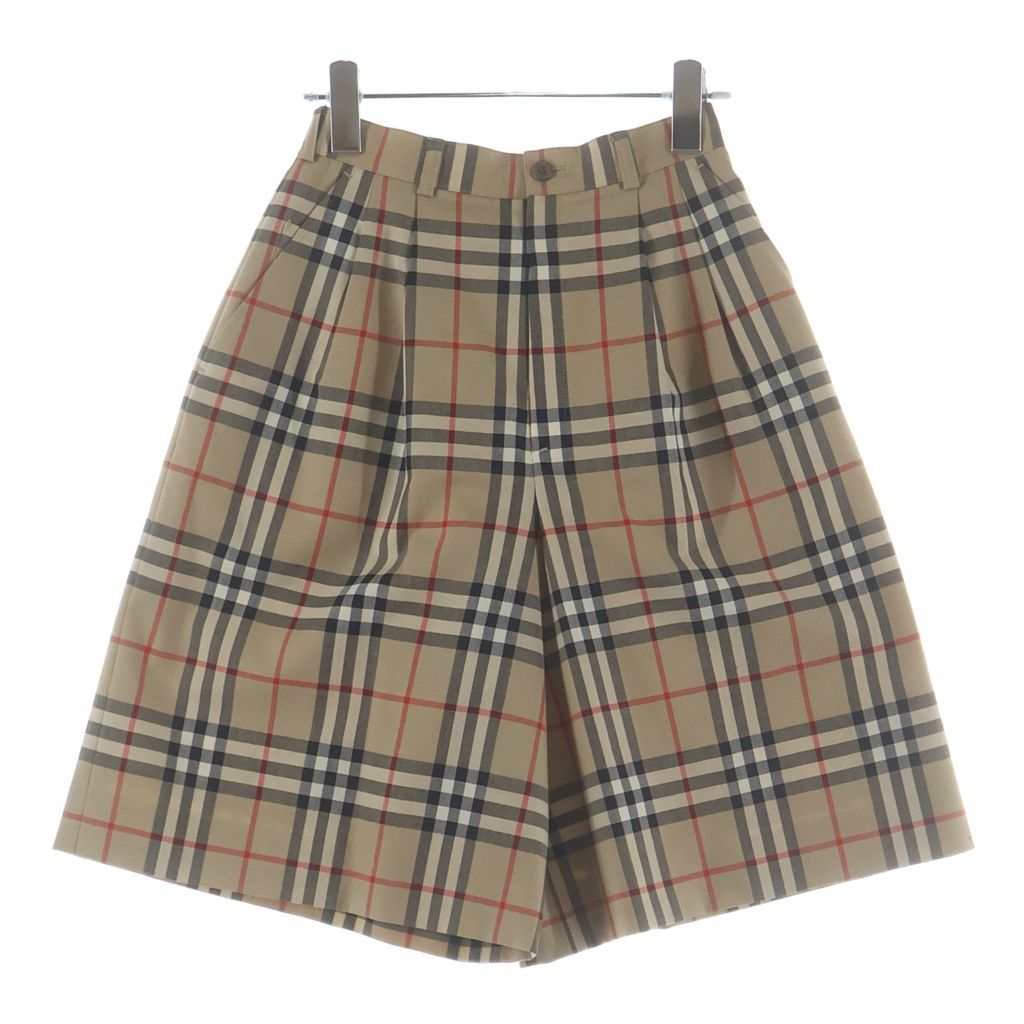 BURBERRY (バーバリー) ノヴァチェック タッグ ハーフ パンツ ブラウン