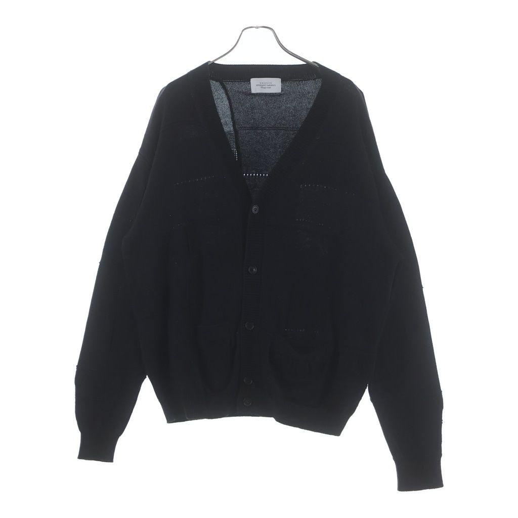 UNUSED (アンユーズド) COTTON KNIT CARDIGAN ブロックデザイン コットン ニットカーディガン ブラック US2499