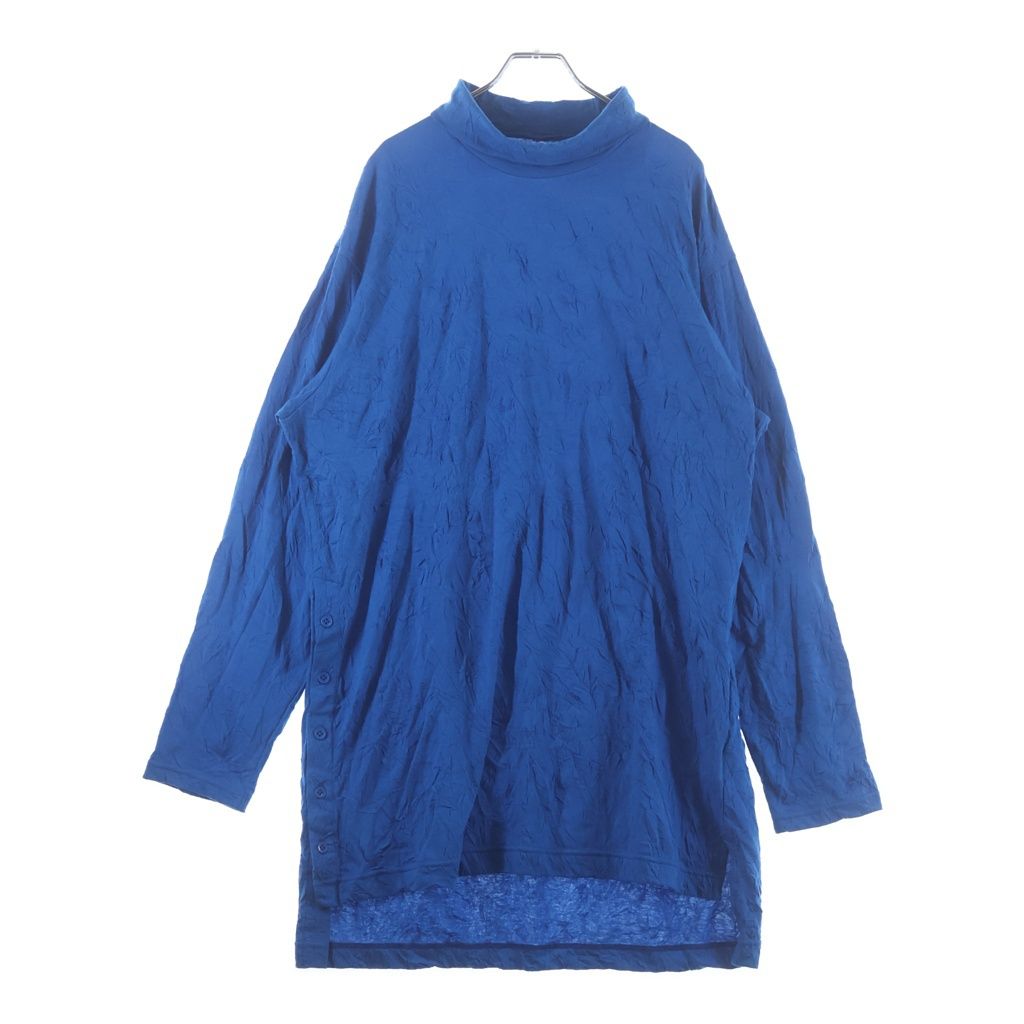 Ground Y (グラウンドワイ) CATCH WASHER RIGHT BUTTON-OPENING BIG TURTLENECK タートルネックニットセーター ブルー GP-T04-042 レディース