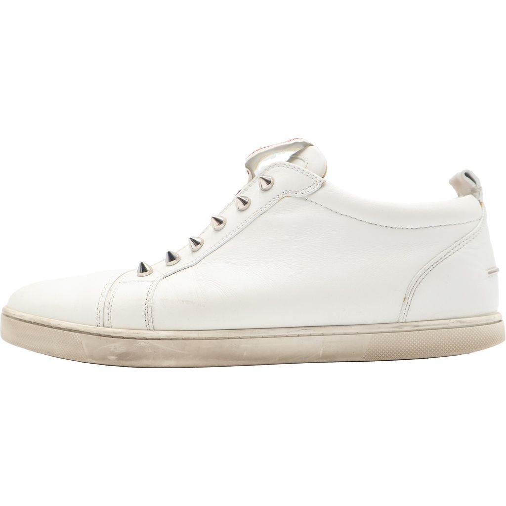CHRISTIAN LOUBOUTIN (クリスチャンルブタン) スタッズ装飾 レザー スリッポン ローカットスニーカー ホワイト 3200465