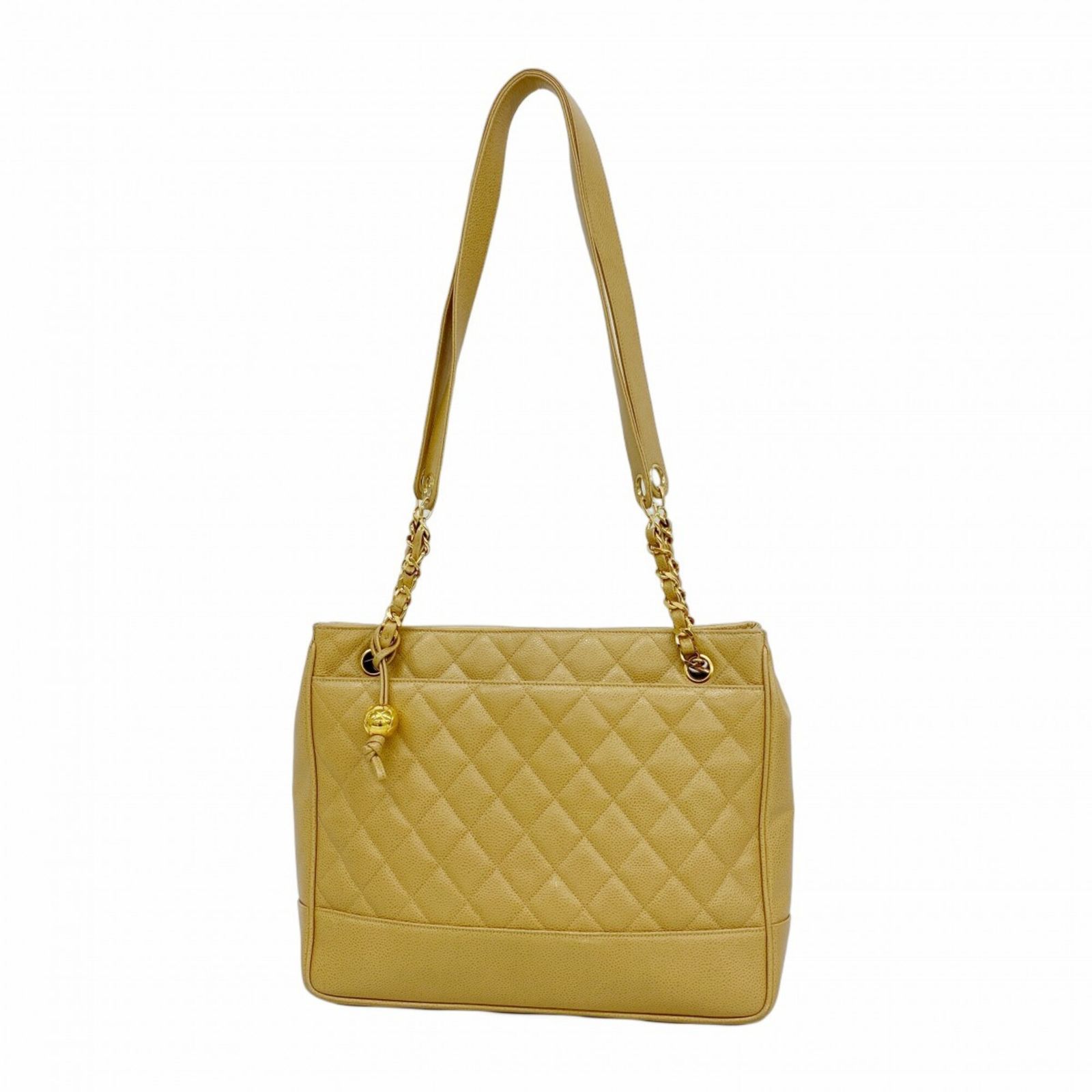 シャネル(Chanel) シャネル トートバッグ・チェーントート マトラッセ キャビアスキン ライトブラウン レディース