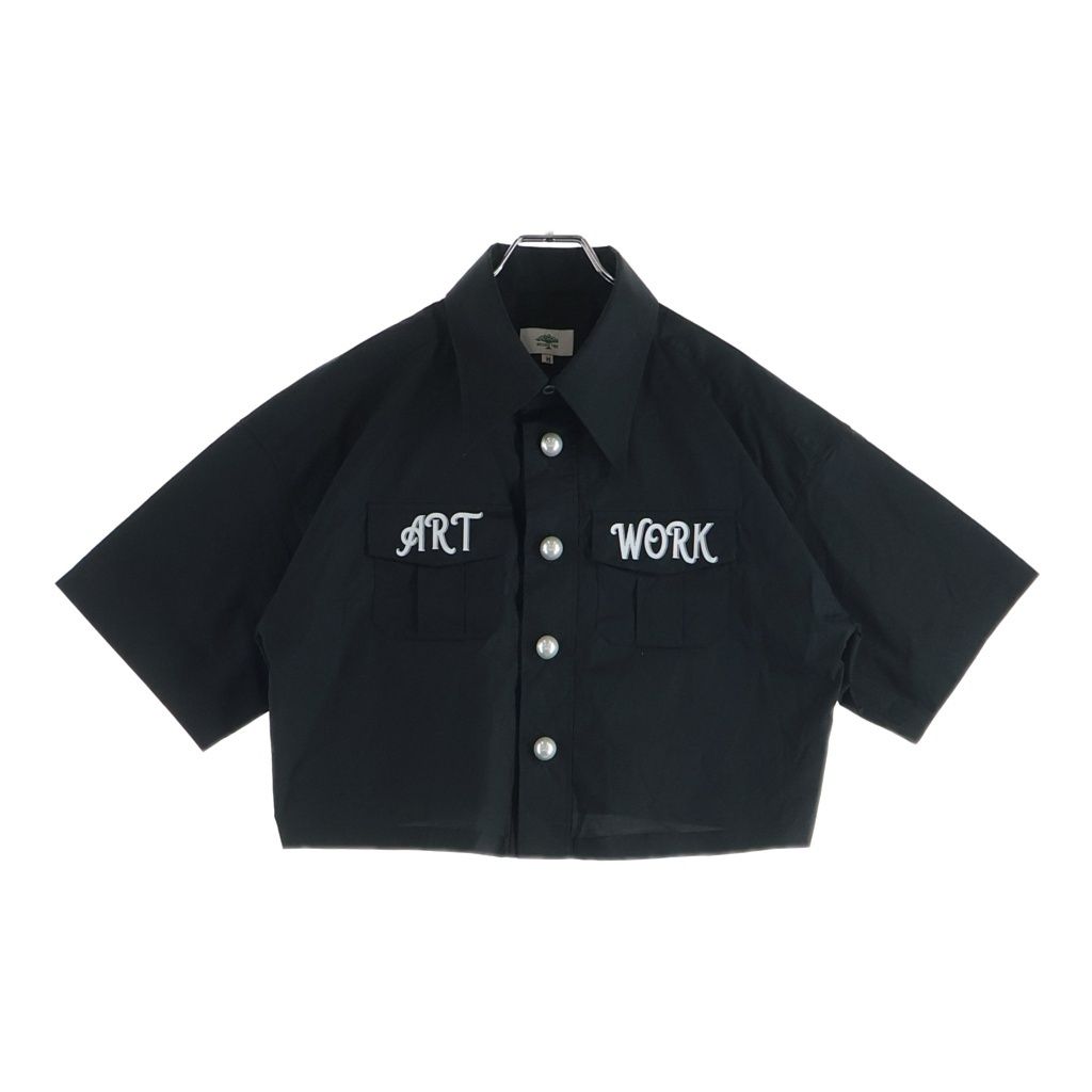 BECOME TREE (ビカムツリー) RT WORK クロップド 半袖シャツ ブラック