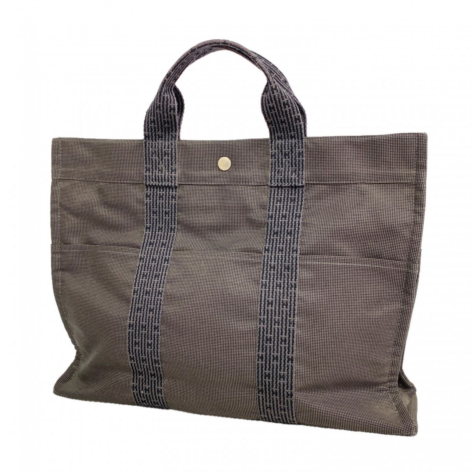 エルメス(Hermes) エルメス トートバッグ エールラインMM キャンバス グレー メンズ レディース