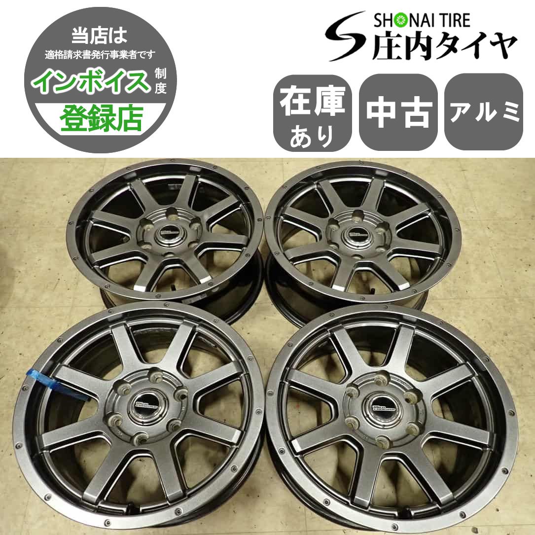 4本SET 会社宛 送料無料 17×7.5J デザイン アルミ 6穴 PCD 139.7mm +25 ハブ径110mm ランドクルーザープラド ハイラックスサーフ NO,I3879
