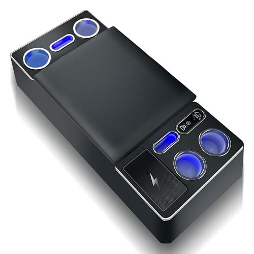 ハイエース 200系 専用 アームレスト コンソールボックス センターコンソール 1型?8型 標準用(ワイド スーパーGL/DX不可) 車内収納 内装パーツ USB Type-C ポート ワイヤレス充電 ドリンクホルダー 7色変更可(沖縄・離島の方発送不可))