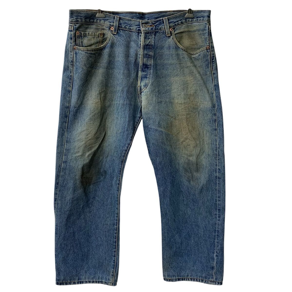 Levi's 501 デニムパンツ W38 インディゴブルー リーバイス ボタンフライ 紙パッチ アメカジ デニム ジーンズ 2605-537