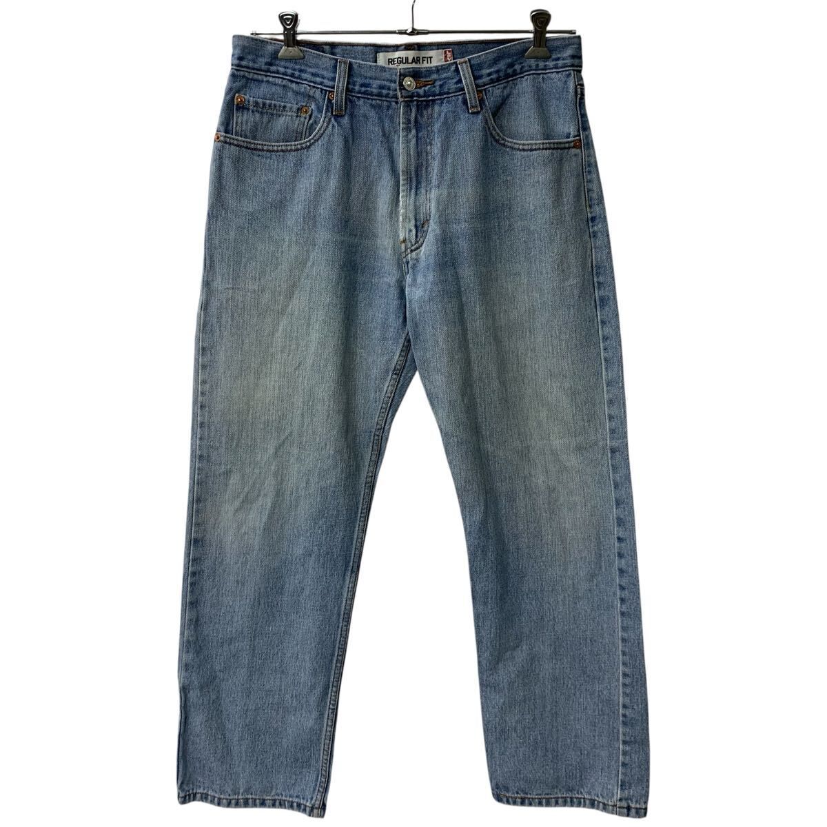 Levi's 505 デニムパンツ W34 ライトブルー リーバイス ジップアップ 紙パッチ レギュラーフィット アメカジ デニム ジーンズ 2605-539