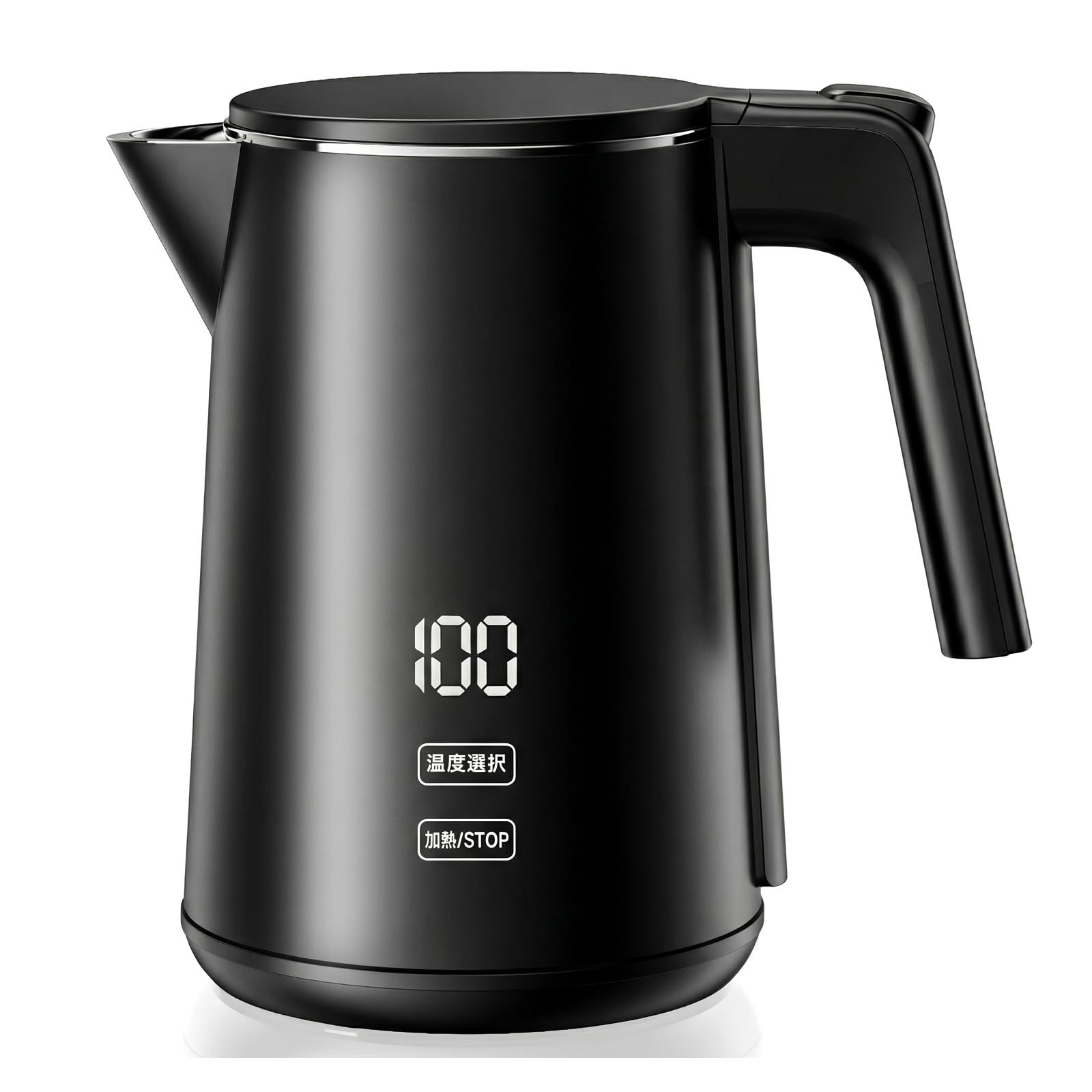 SSYFEI 電気ケトル 1.0L【1000W急速沸騰・デジタル表示】7段階温度調節 4時間保温 二重構造で熱くない メモリー機能付 空焚き防止 小型 お手入れカンタン コーヒー/紅茶/お茶/赤ちゃんミルクに 電気ポット ブラック″mn bf528a7c