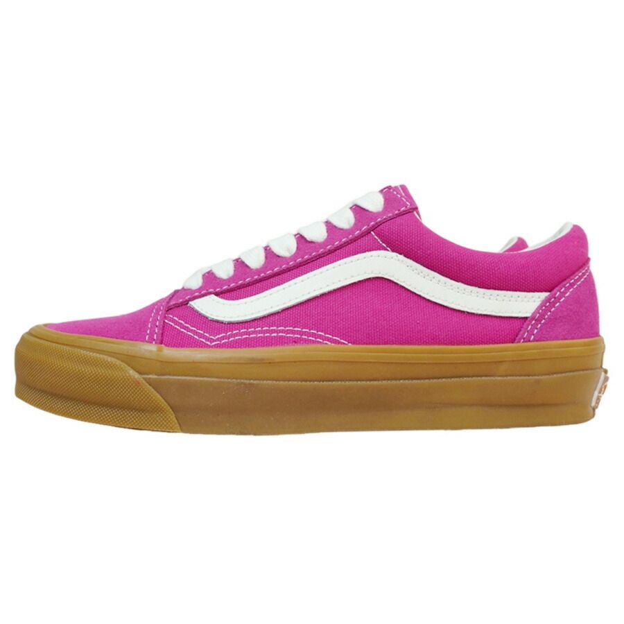 VANS スニーカーVANS ヴァンズ バンズLX OLD SKOOL LX【箱なし】オールドスクールGUM RASPBERRY ROSE ガムソール ラズベリーローズピンク スエード 白 ホワイト メンズ スニーカー 靴 ローカット sk8 スケシュー