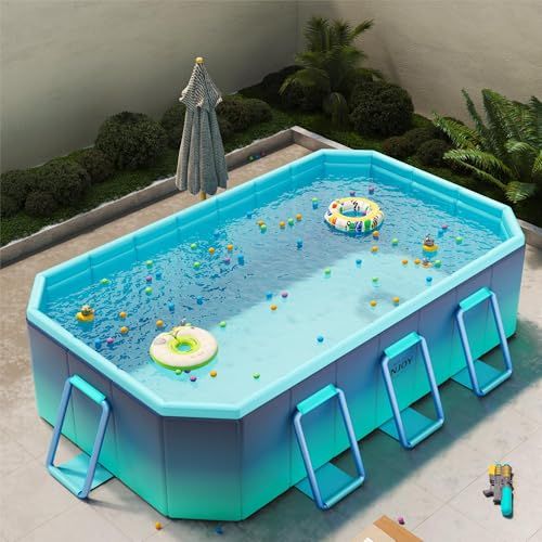 DoubleTT 2024 非膨張式プール プール ビニール 水遊び 空気入れ不要 折りたたみ 1.6m~3m フレーム 家庭用 子供 空気漏れ無し 八角形構造 ベランダ 砂場 庭 大型 収納&持ち運び便利 排水簡単 1秒高速オープン 耐高温 d4d86bc8