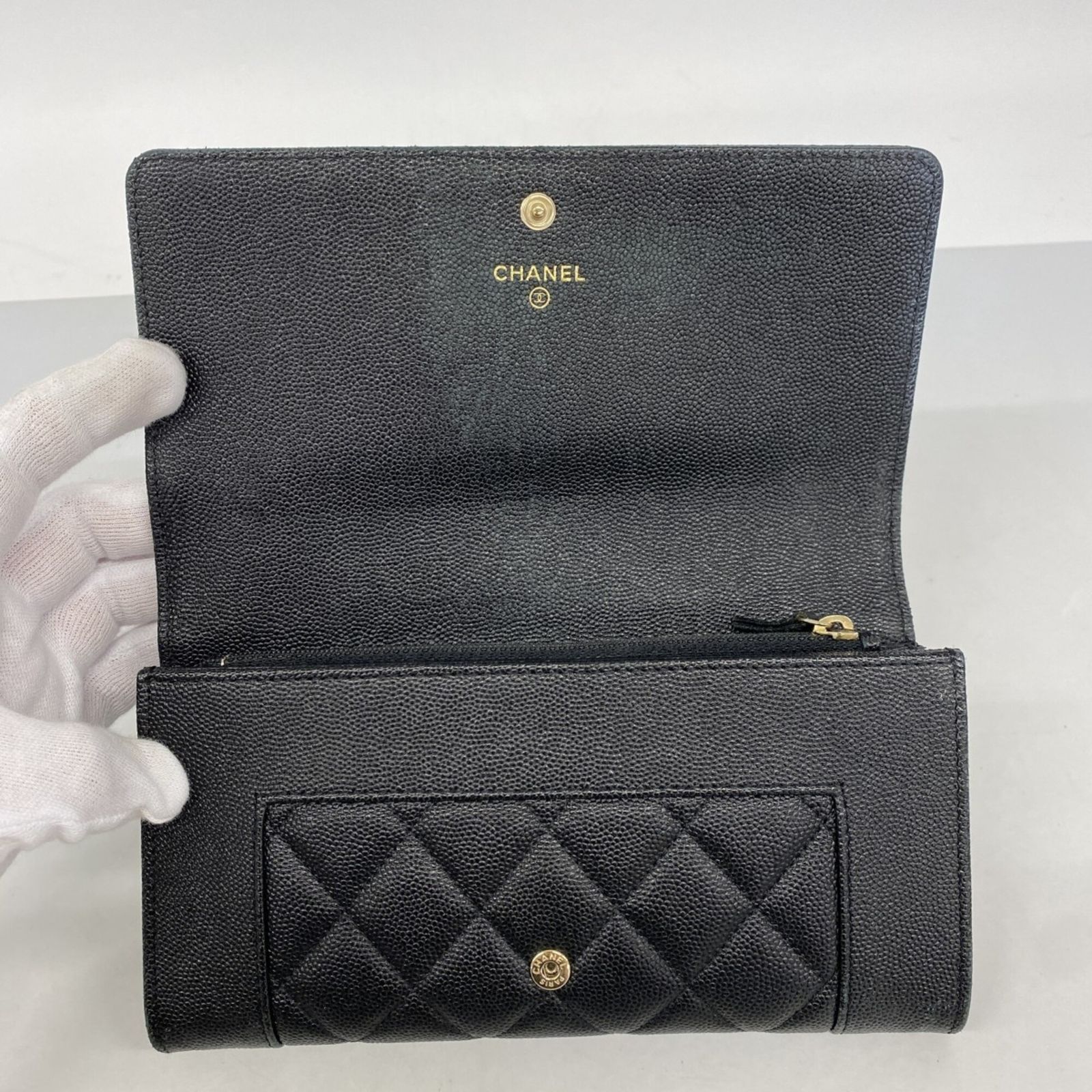 シャネル(Chanel) シャネル 長財布 マドモアゼル キャビアスキン