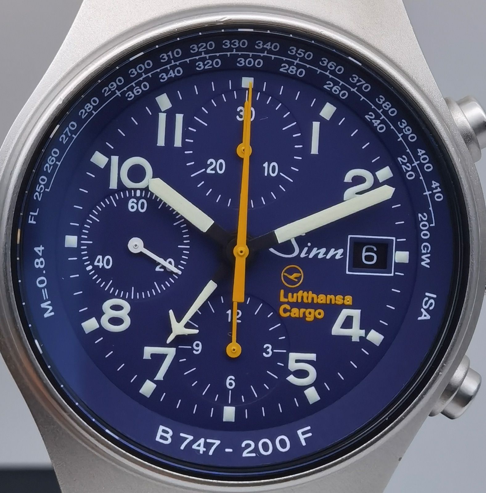 中古美品 箱付き ジン Sinn 144.M.SA クロノグラフ デイデイト SS 