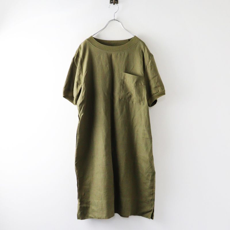 マーガレットハウエル MARGARET HOWELL SHIRTHING LINEN 2 シーチングリネンワンピース 1 Army Green┃カーキグリーン【2400014985993】