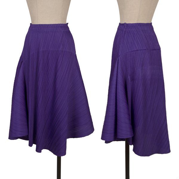 プリーツプリーズPLEATS PLEASE プリーツラウンドシルエットドレープスカート 紫3