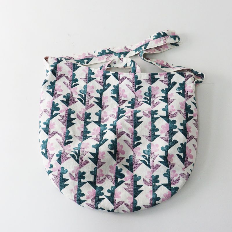 美品 2024SS ミナペルホネン mina perhonen twin flower shoulder bag large ショルダーバッグラージ＼ホワイト リネン【2400014988529】
