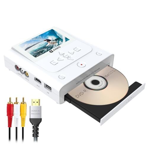 【新品】DVDレコーダー 録画機能付き｜VHS DVDsダビング｜テレビ映像をUSB/SD/HDDへ録画対応｜スマホWiFiでDVD/USB/SD/HDDへコピー可能｜無料アプリ付き｜WiFiアプリ搭載メディアレコーダー｜ホワイト 07106390