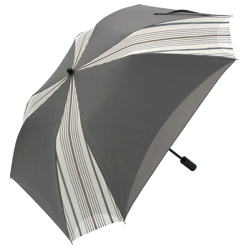 【新品】 日傘 メンズ 晴雨兼用 折りたたみ スクエア 1級遮光 晴雨兼用 遮熱 ２重張り ワイドショート (グレー)