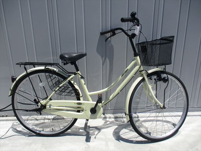 F140★整備済み★完成車発送★中古シティ自転車【ママチャリ　26インチ　アイボリー 】
