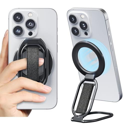 Mindsky スマホリング、Mag-Safe充電対応バンカーリング，[柔軟な靭帯] [超軽超薄] スタンド機能&緩まない、全身高級アルミ合金製上下に折り携帯リング、iPhone16promax/15/14/13/12 Androidなど全機 f6baa982