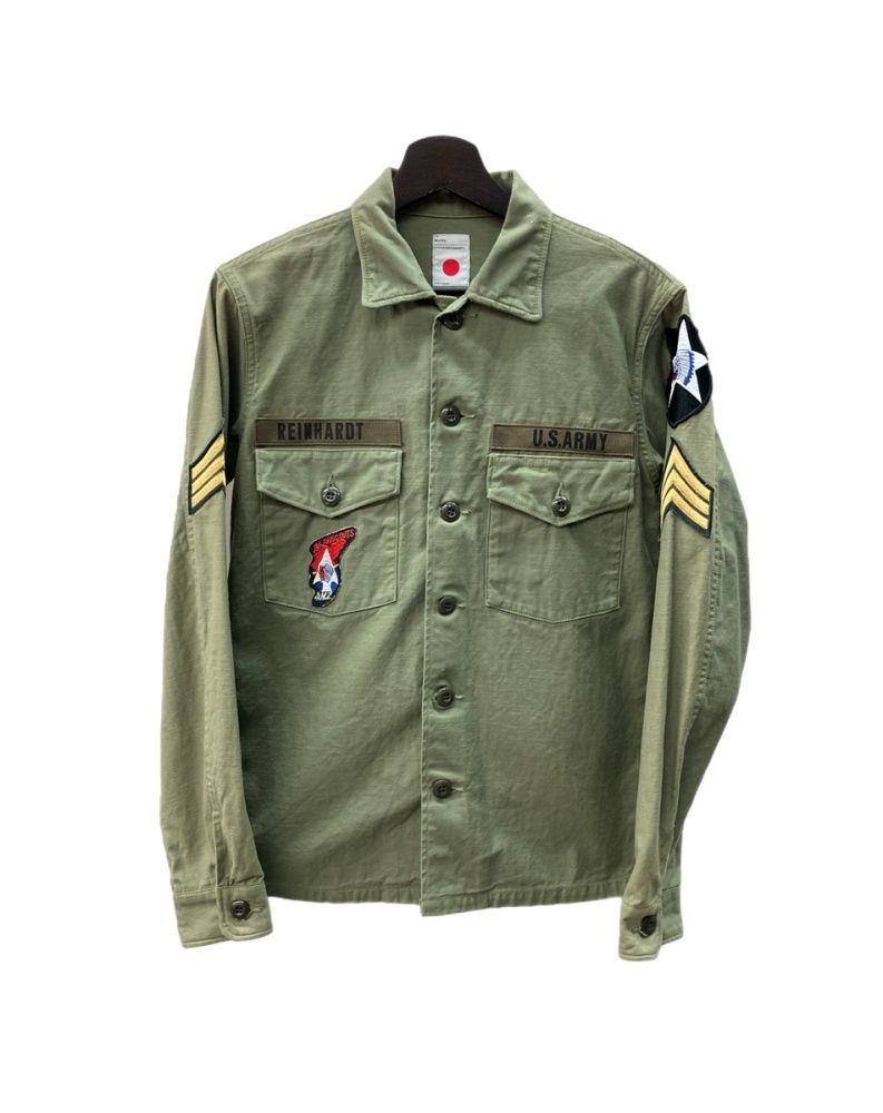 マーカ marka JL UTILITY SHIRTS ミリタリー OG-107 ユーティリティジャケット フロントボタン ワッペン 刺繍 日本製 KHAKI 緑 MSTD-10SH01C サイズ2 ジャケット ロゴ カーキ 104MT-3259