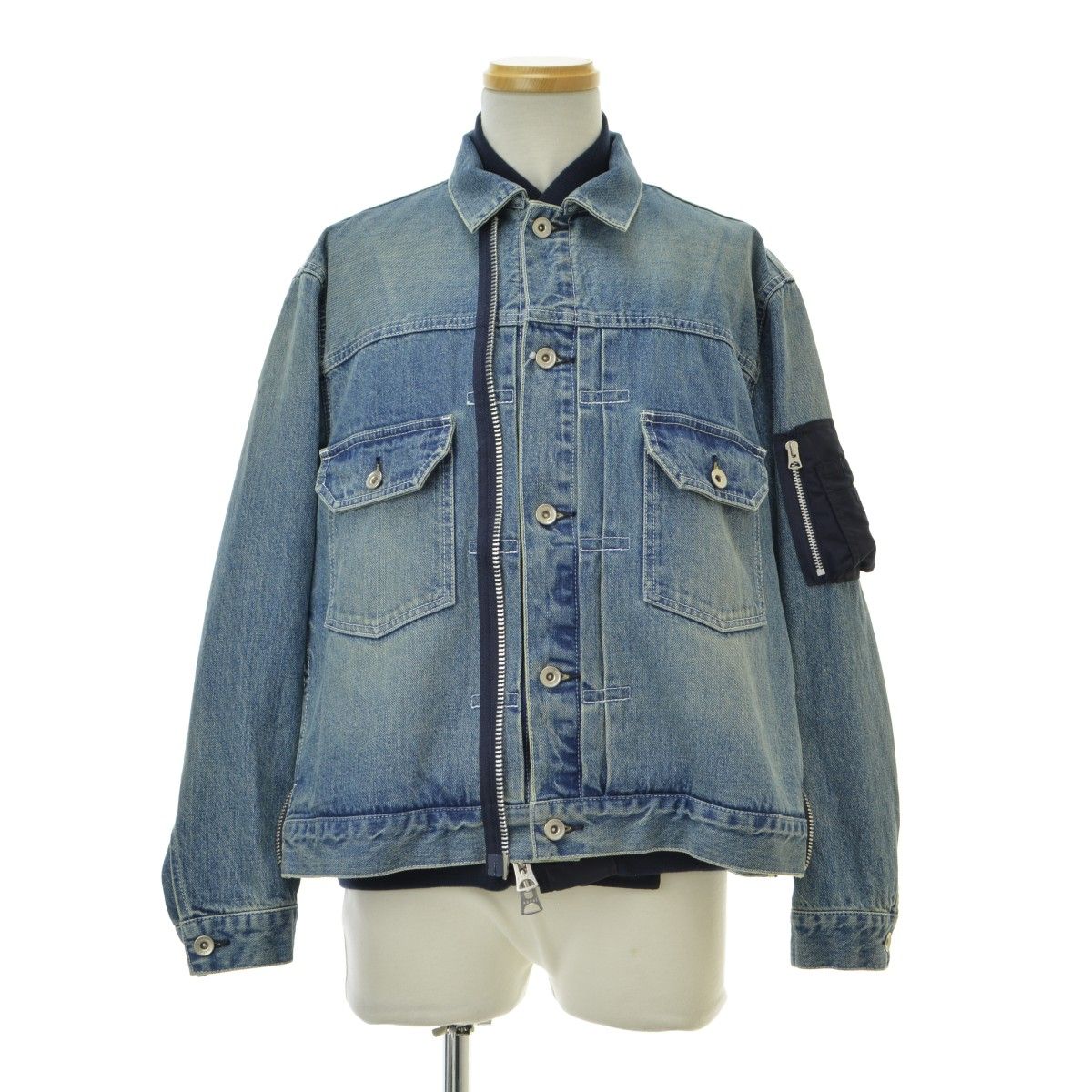 【sacai】26SS SCM-304 Denim x Nylon Twill Jacket ナイロン ツイル ドッキングデニムジャケット