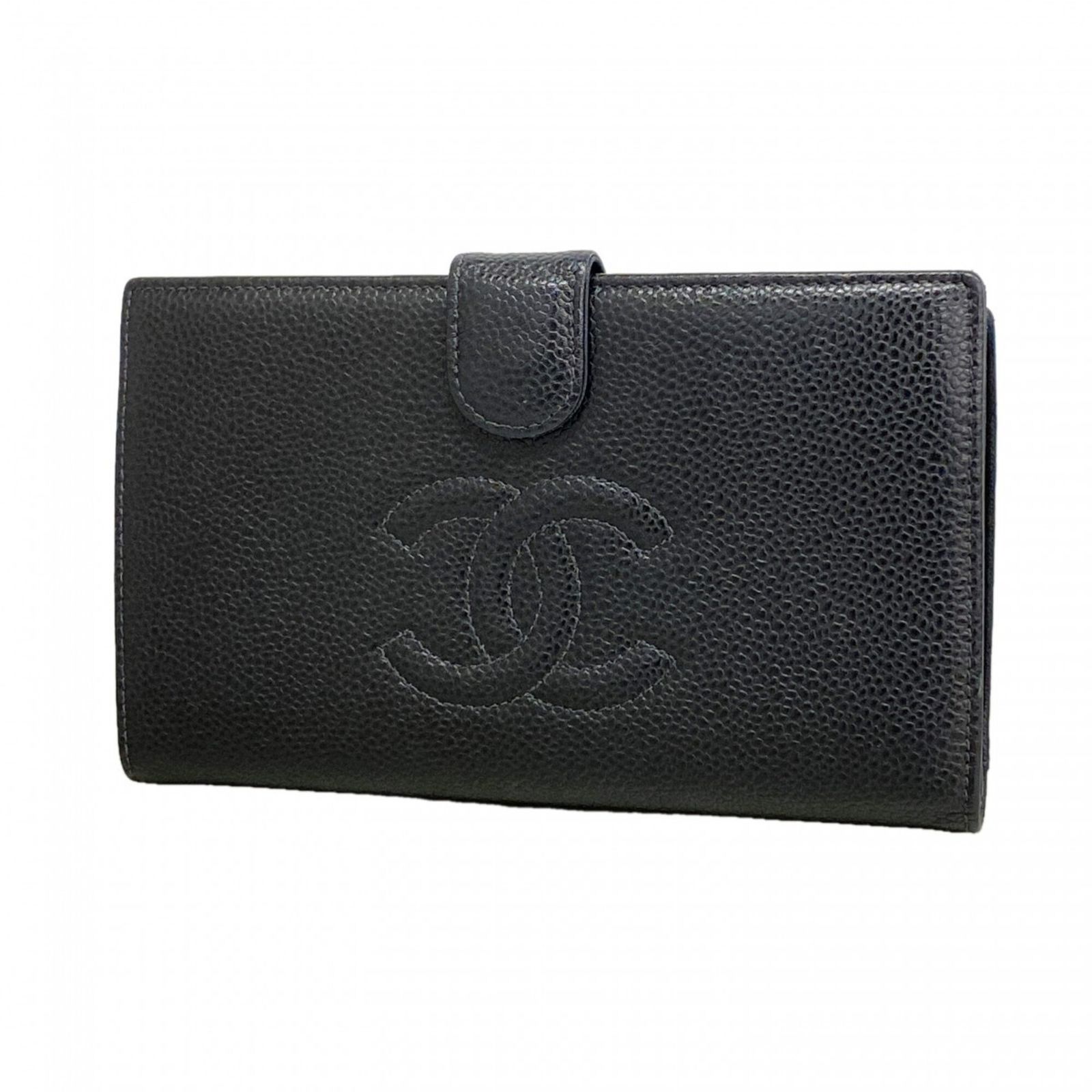 シャネル(Chanel) シャネル 長財布 キャビアスキン ブラック レディース P2919725