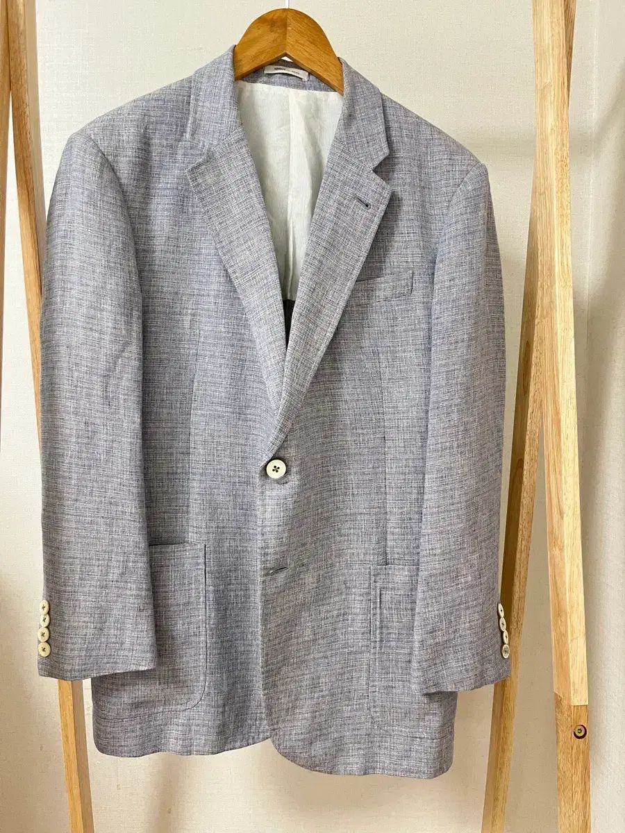 アルマーニ コレツィオーニ ブルー リネン ジャケット 50 正規品