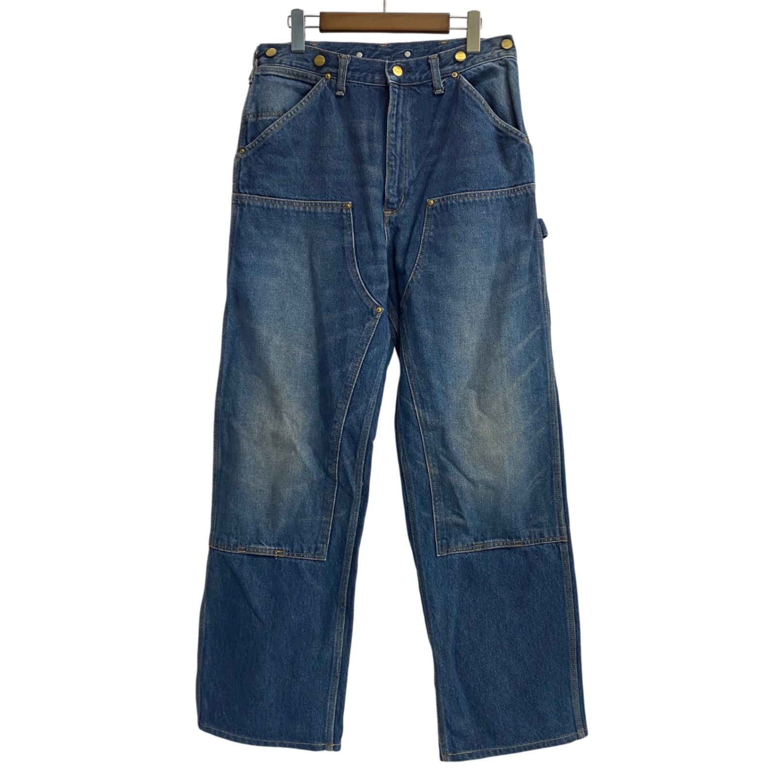 カーハート Carhartt 90's 00's デニム ダブルニー 日本製 エドウィン商事 デニム ブルー 32×34サイズ 201MB-1498 VB