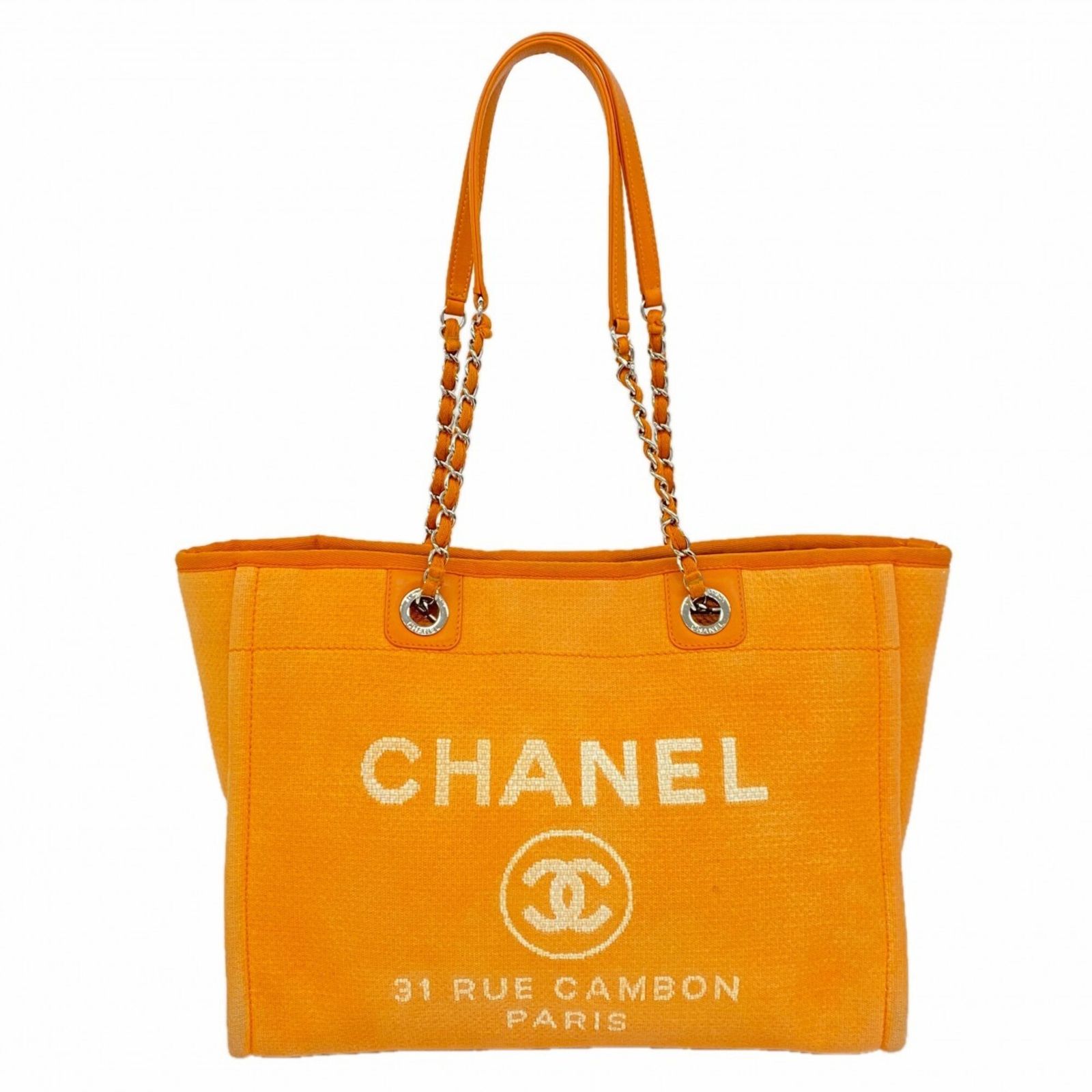 シャネル(Chanel) シャネル トートバッグ・チェーントート ドーヴィル キャンバス オレンジ レディース P2960665