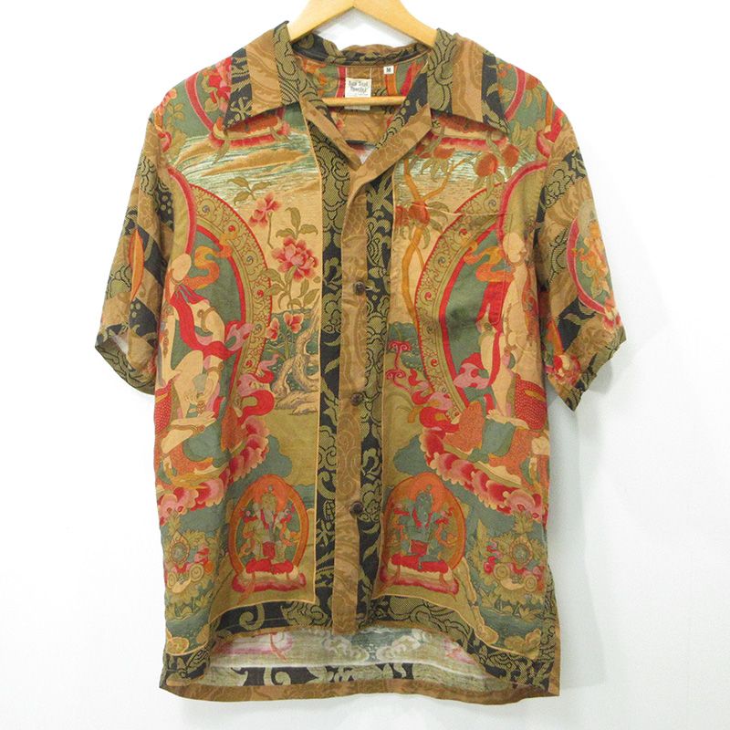 【三重本店】 中古 SUN SURF SPECIAL EDITION | サンサーフスペシャルエディション 曼荼羅 マンダラハワイアンシャツ アロハシャツ 襟2WAY総柄半袖シャツ SS32289 ライトブラウン カーキ マルチカラー サイズ：M 【101】