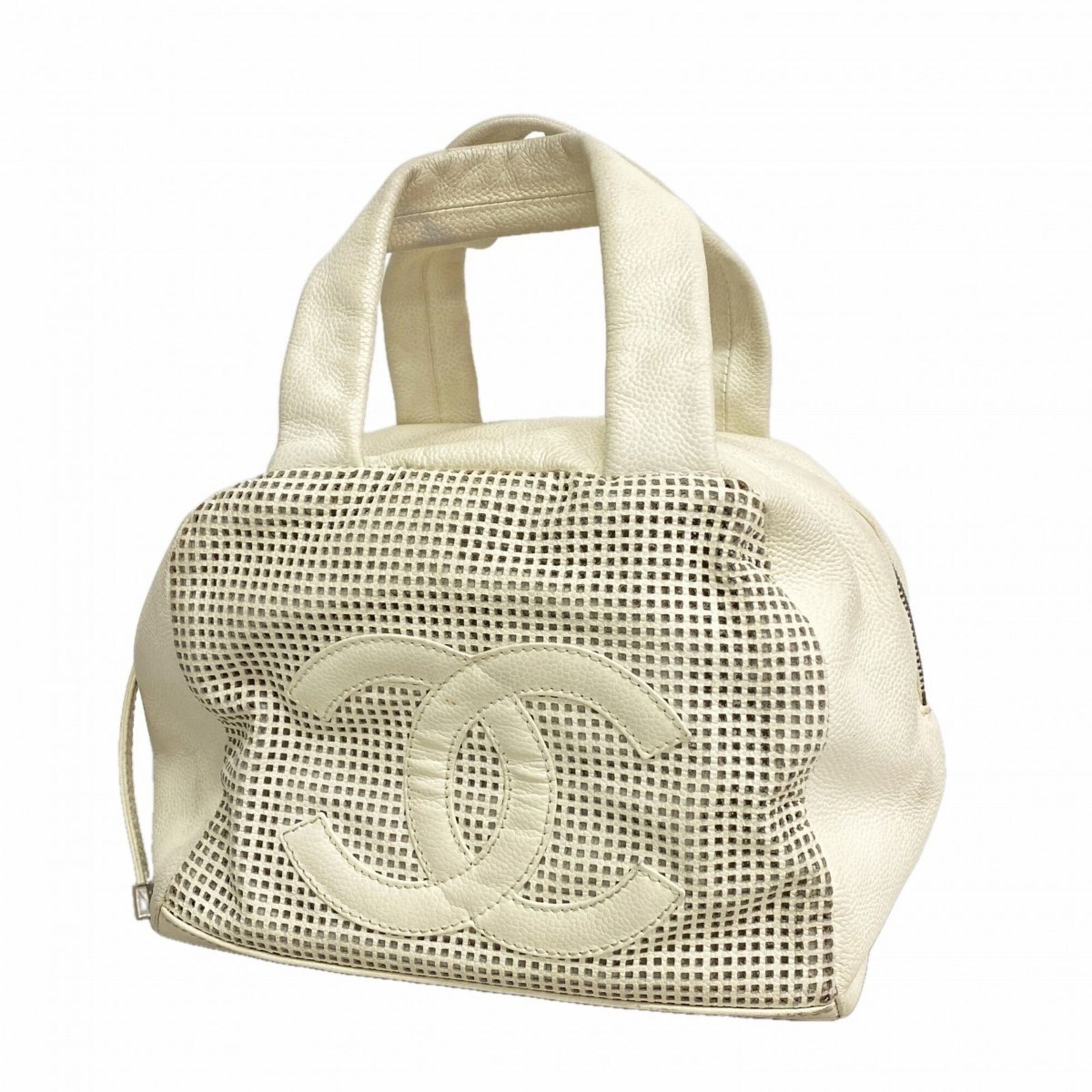 シャネル(Chanel) シャネル ハンドバッグ キャビアスキン ホワイト レディース P2930391